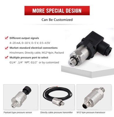 150Psi استشعار الضغط الصناعي 4-20ma 12 ~ 36VDC